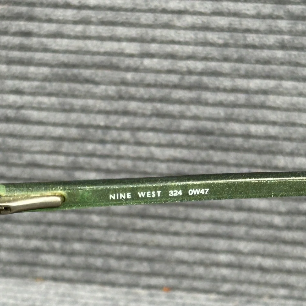 Nine West 324 OW47 Green Rectangular Eyeglasses Frames 135mm Y2k